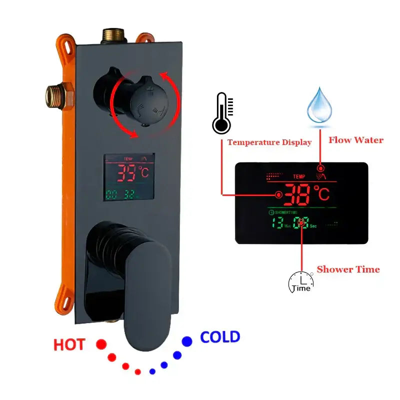 DecorBites™ LED Shower Faucet Set Rain Waterfall System with Remote Control & Colorful Ceiling Display