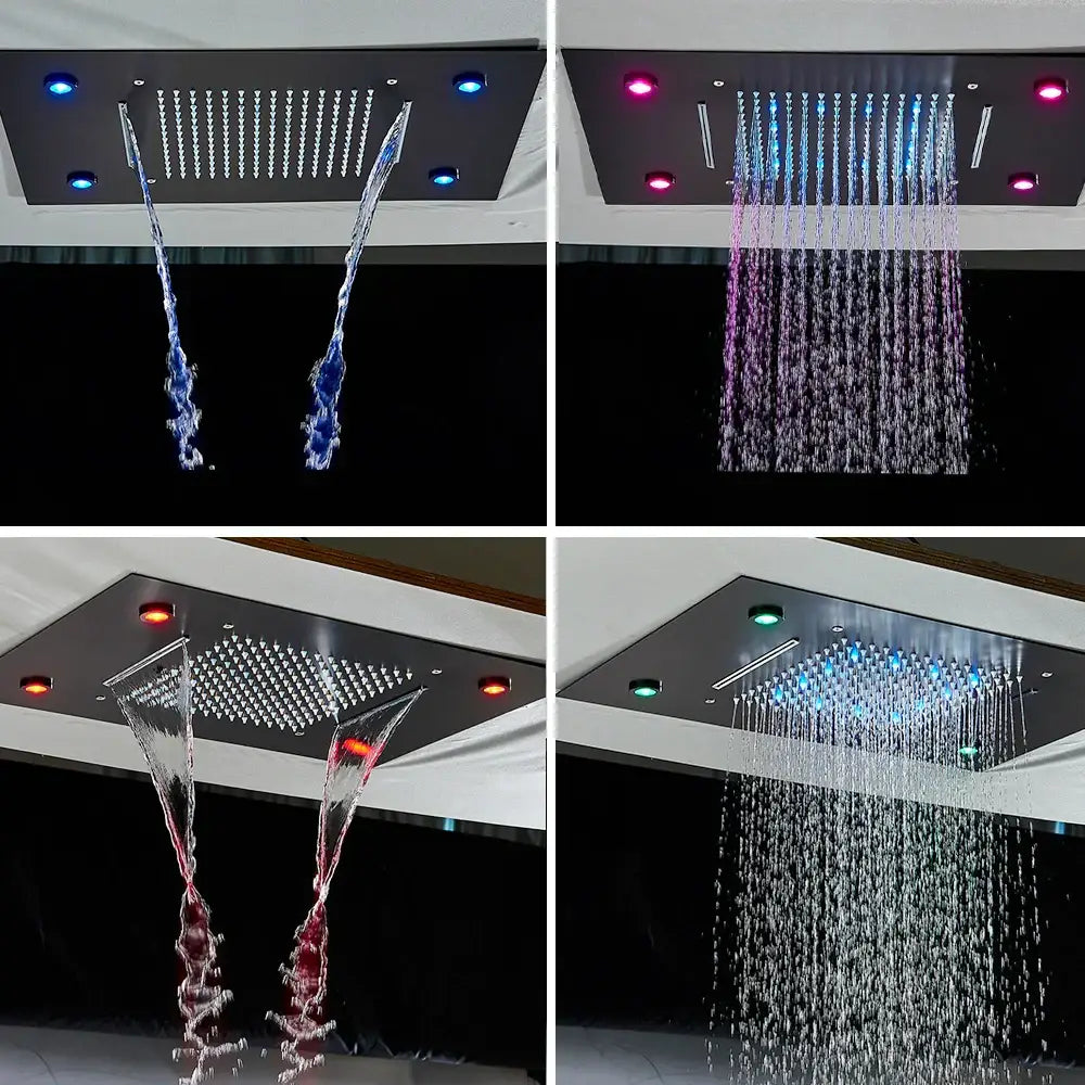 DecorBites™ LED Shower Faucet Set Rain Waterfall System with Remote Control & Colorful Ceiling Display