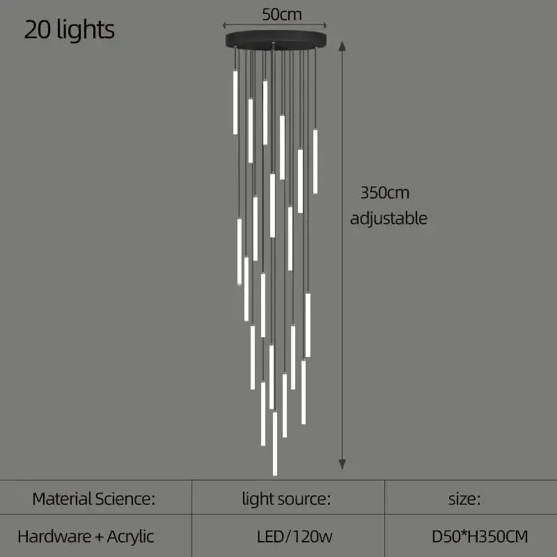 DecorBites™ LED Spiral Ceiling Chandelier for Home Lighting