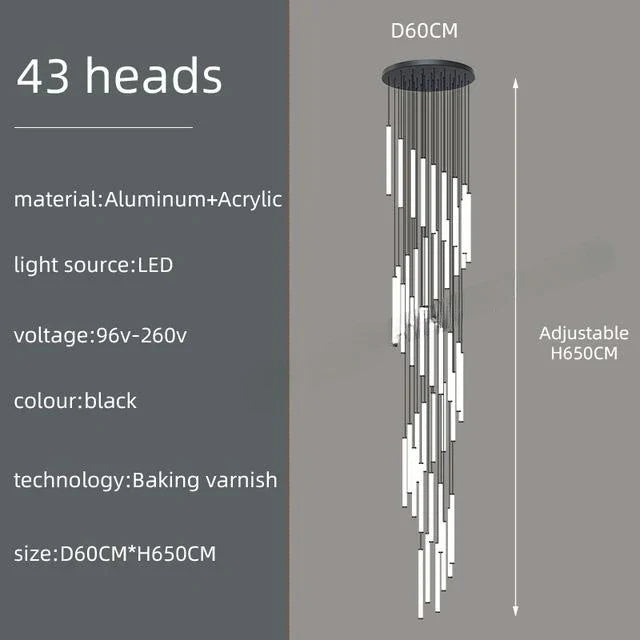 DecorBites™ LED Spiral Ceiling Chandelier - Home Decor