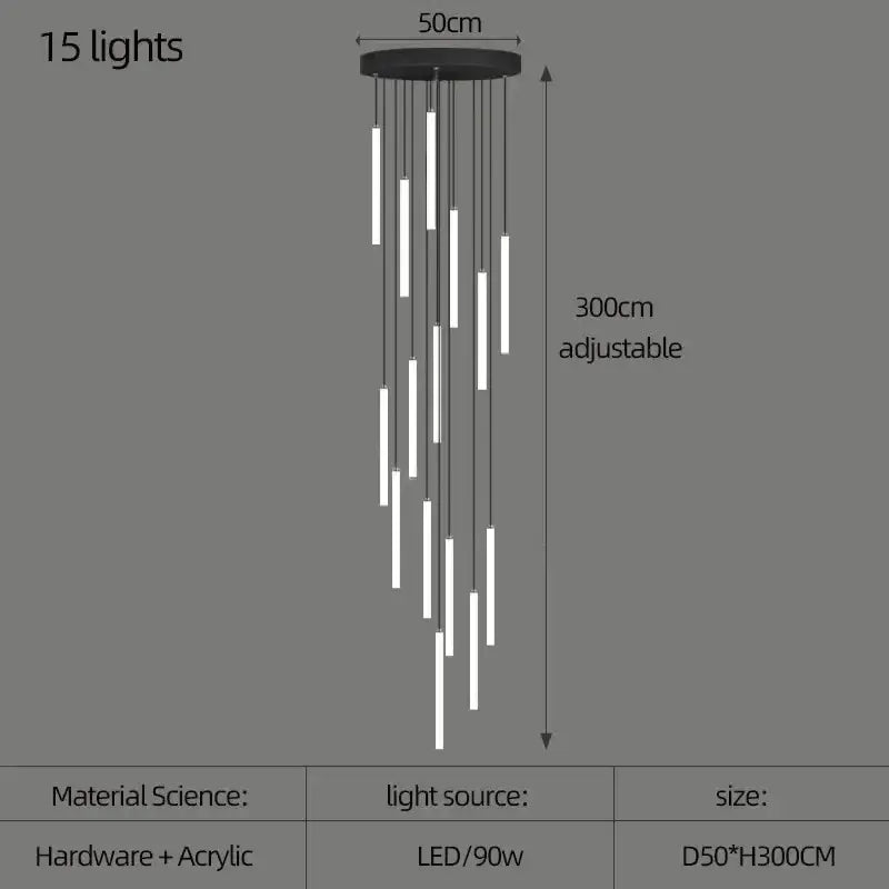 DecorBites™ LED Spiral Ceiling Chandelier - Home Decor