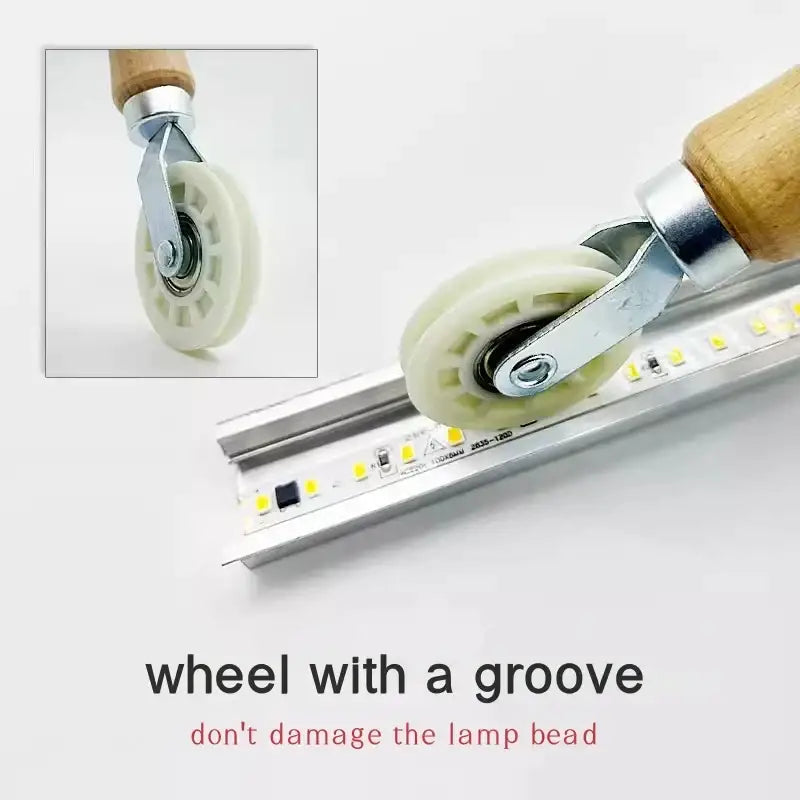 DecorBites™ LED Strip Light Installation Tool for Rubber Wheel Handle Roller & Aluminum Profile