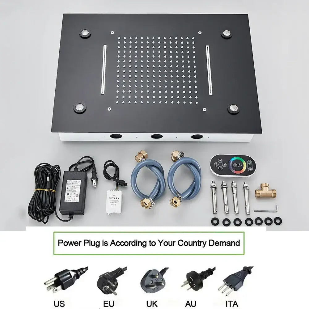 DecorBites™ LED Thermostatic Shower System with Remote Control and Ceiling Mount