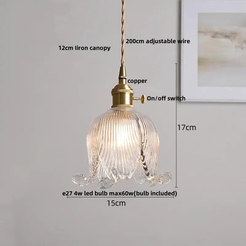 Decorbites led walnut and glass pendant light for dining room