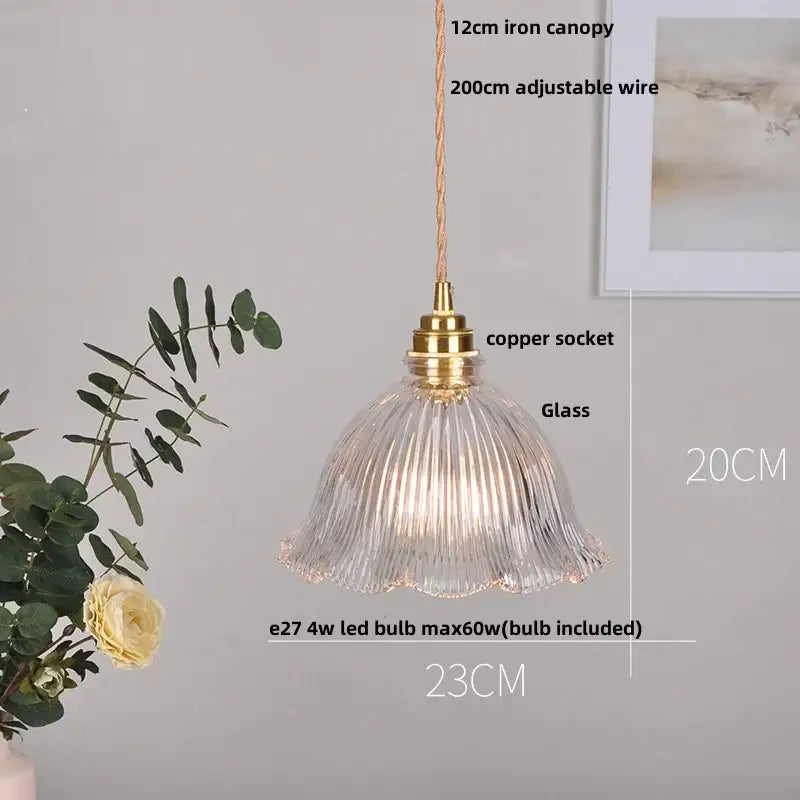 Decorbites led walnut and glass pendant light for dining room