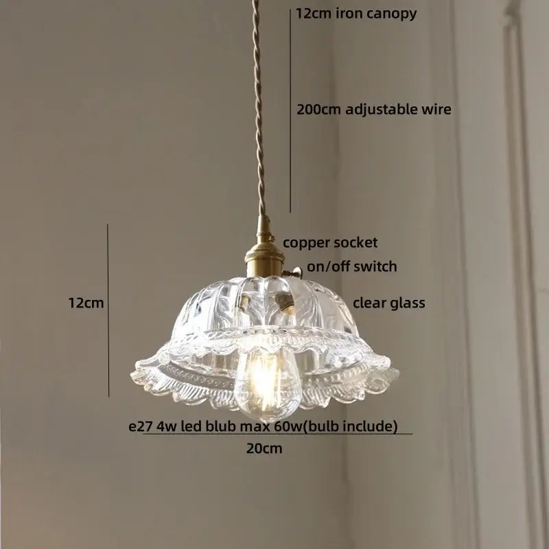 Decorbites led walnut and glass pendant light for dining room