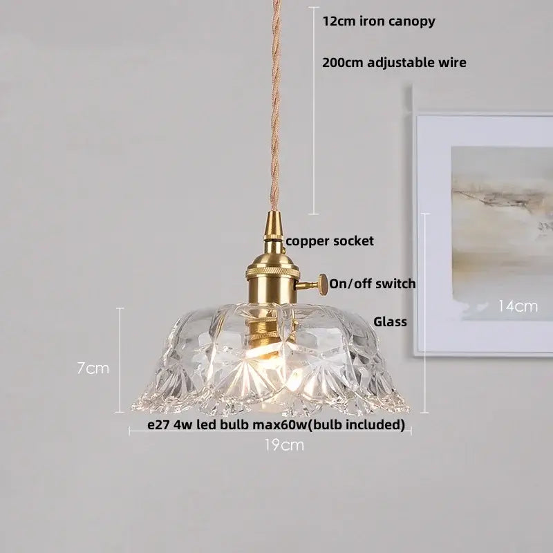 Decorbites led walnut and glass pendant light for dining room