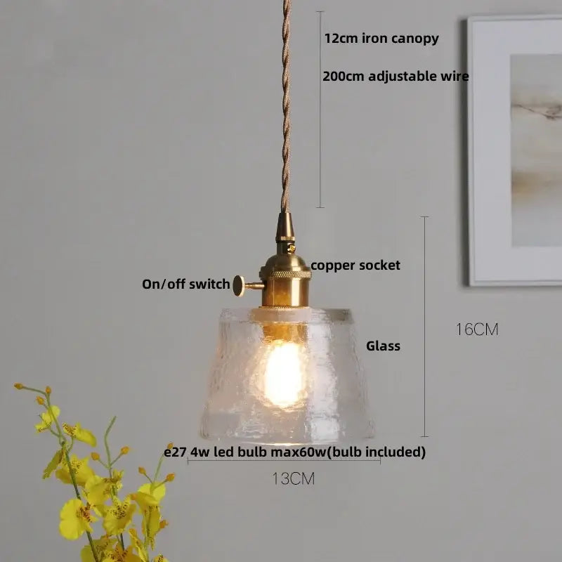 Decorbites led walnut and glass pendant light for dining room