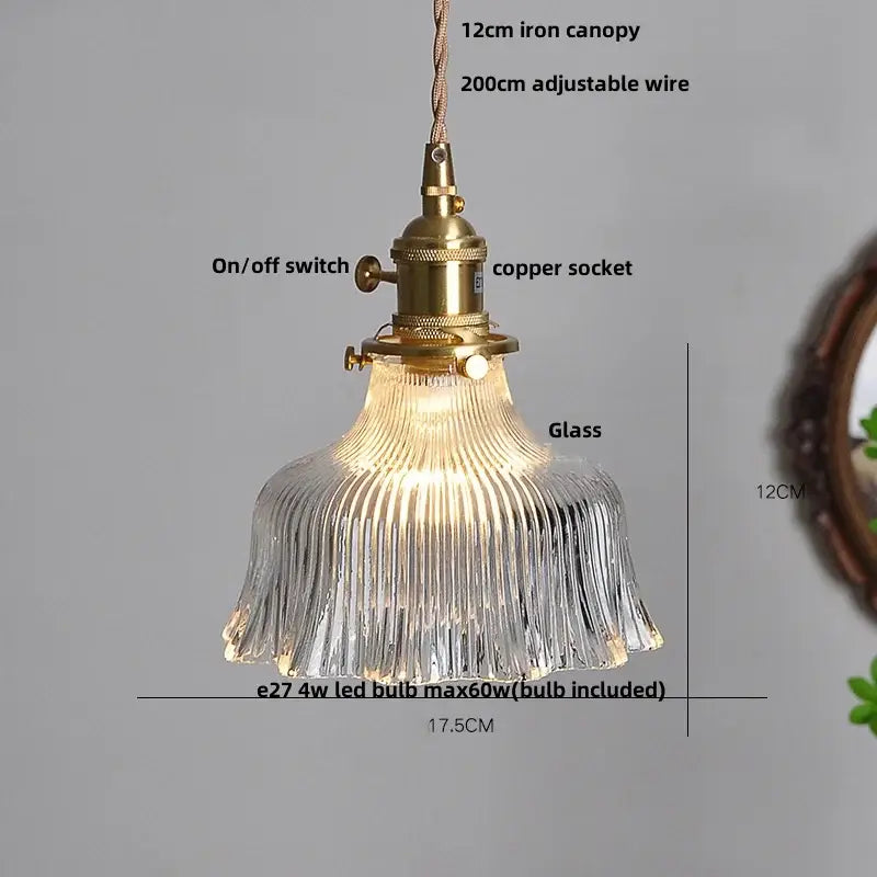 Decorbites led walnut and glass pendant light for dining room