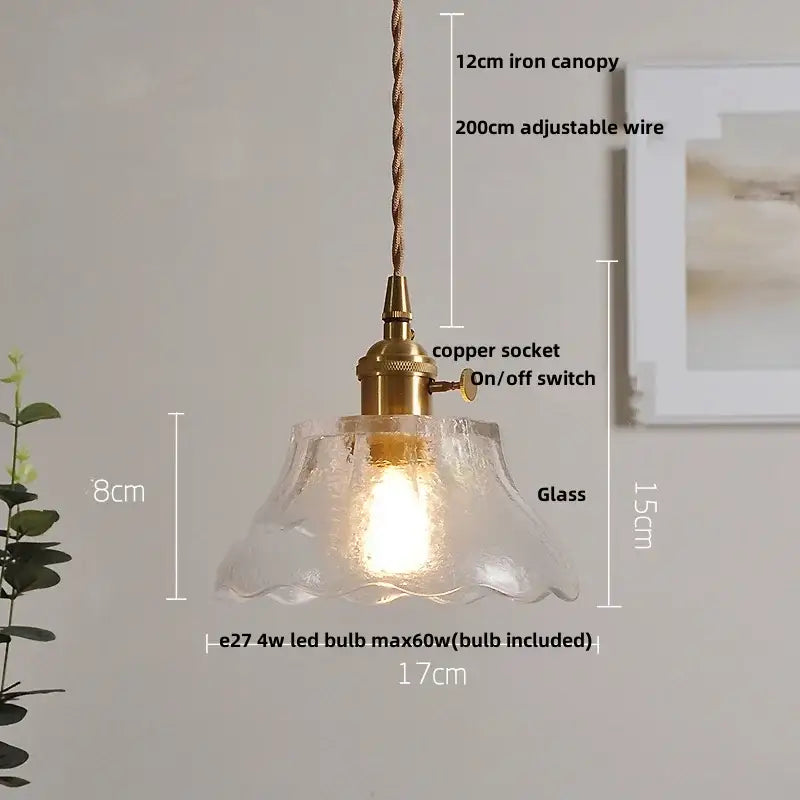Decorbites led walnut and glass pendant light for dining room
