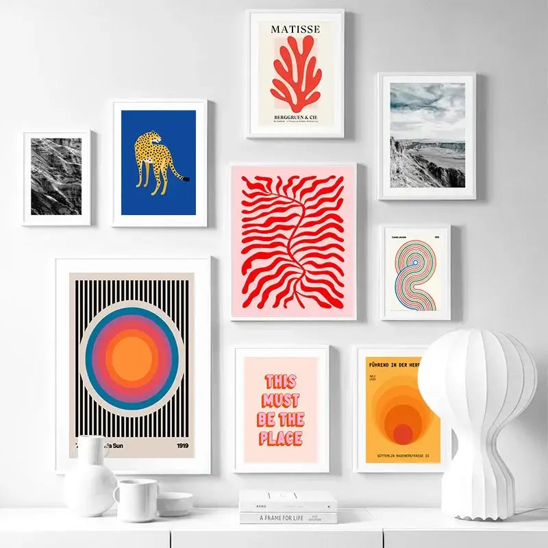 DecorBites™ Leopard Color Block Abstract Canvas Wall Art