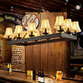 Loft style black fabric island lamp – dining room rope chandelier