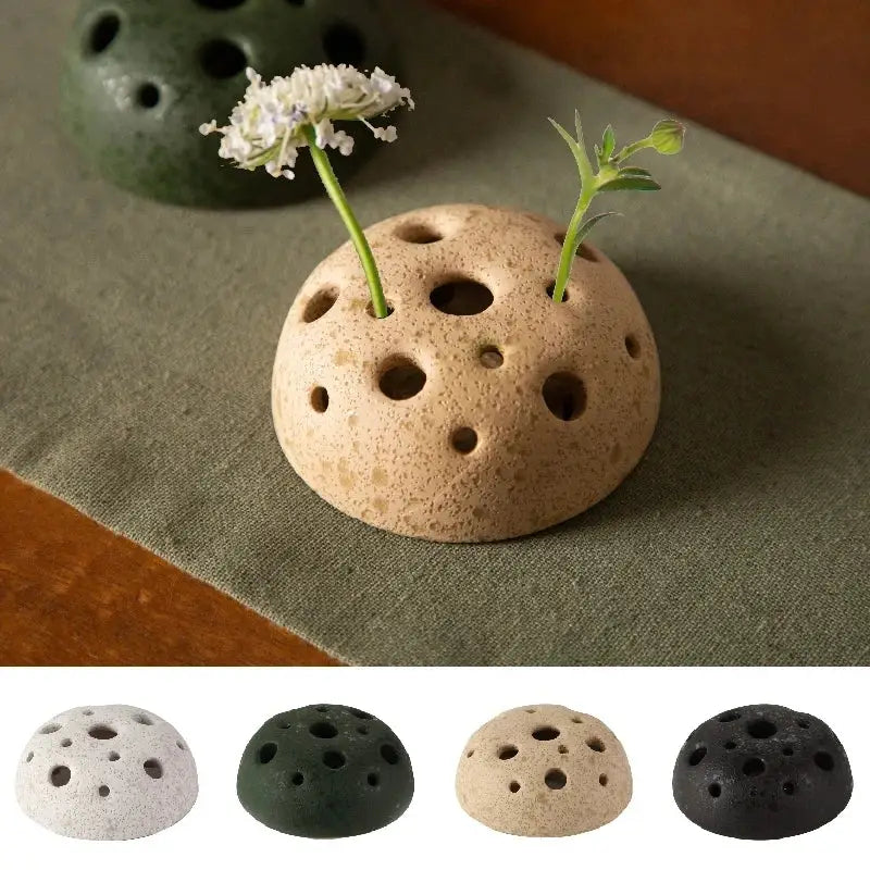 DecorBites™ Lotus Seedpod Ceramic Vase Set