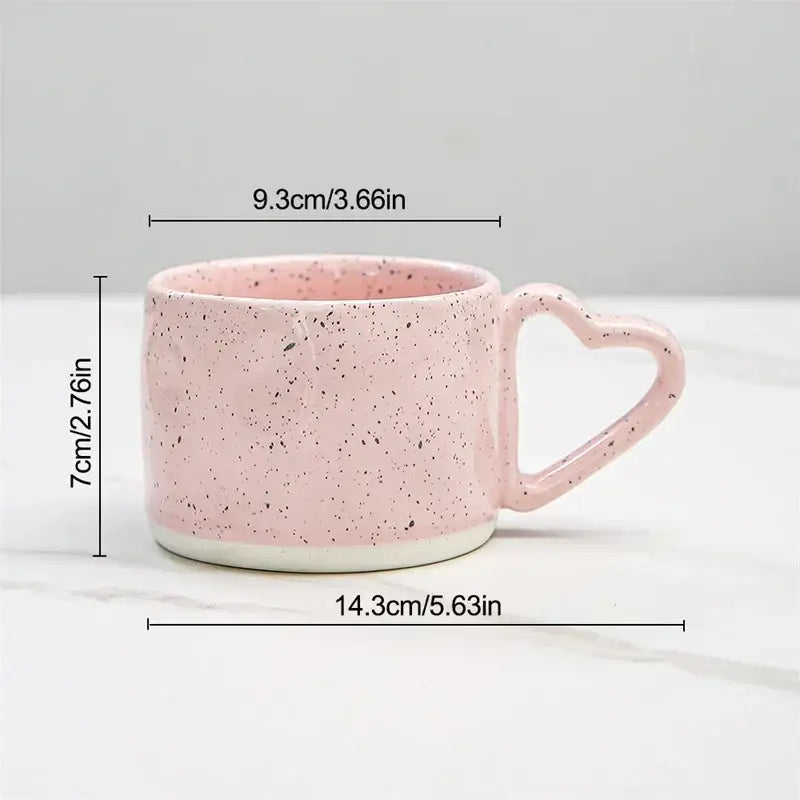 DecorBites™ Love Handle Ceramic Cup | Breakfast Tea Coffee Mug | Office Valentine's Day Gift