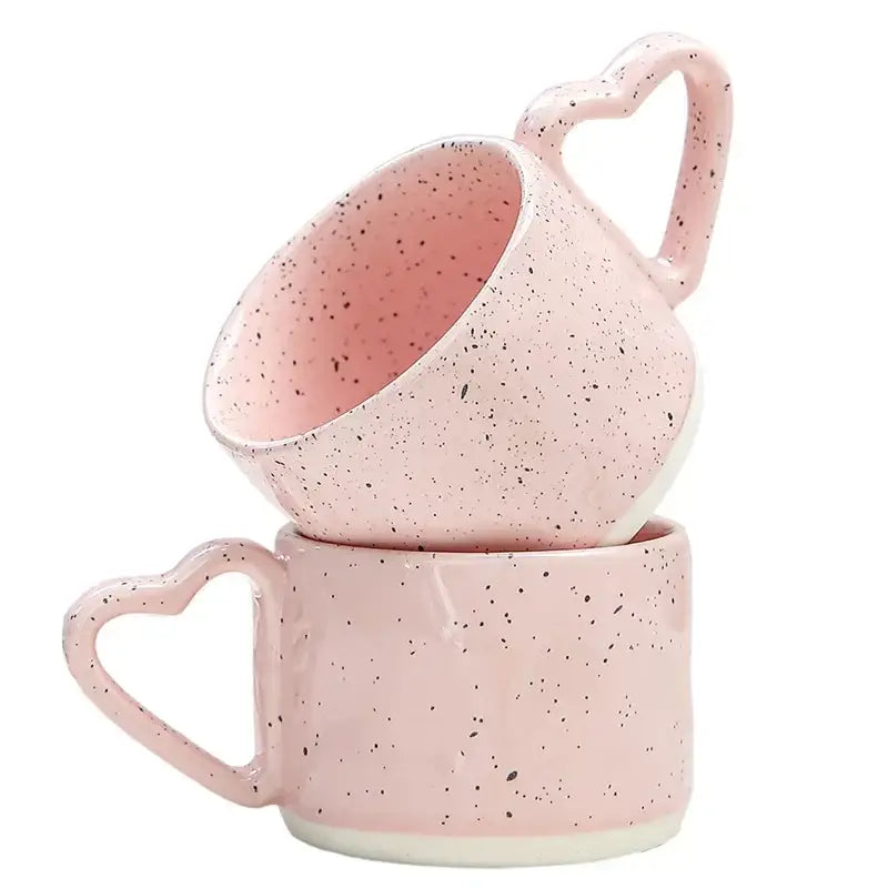 DecorBites™ Love Handle Ceramic Cup | Breakfast Tea Coffee Mug | Office Valentine's Day Gift