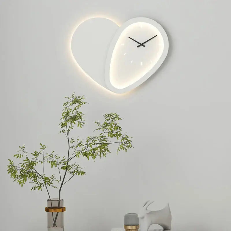DecorBites™ Love Shaped Clock Wall Lamp Sconce Dimmable Indoor Bedroom Lighting