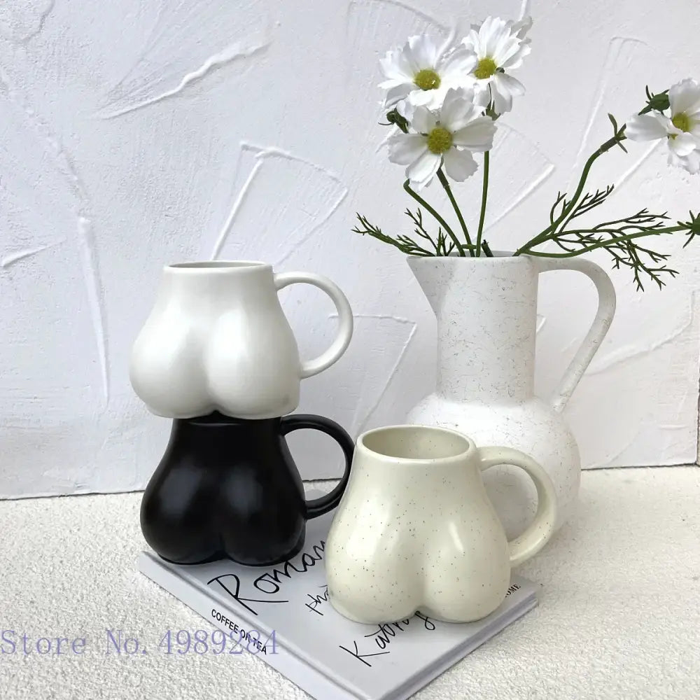 DecorBites™ Lovely Butt Shape Ceramic Coffee Cup Storage Decoration