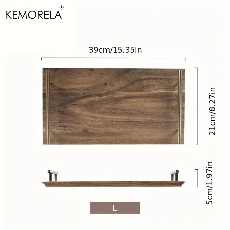 Lovesickness wooden serving tray with brass handles dining room dish
