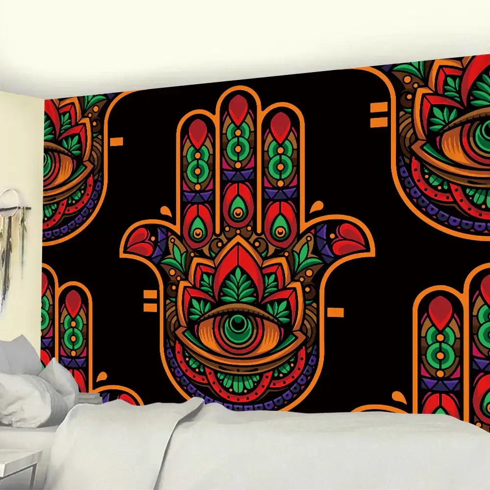 DecorBites™ Lucky Hand Mandala Tapestry Wall Hanging Boho Decor