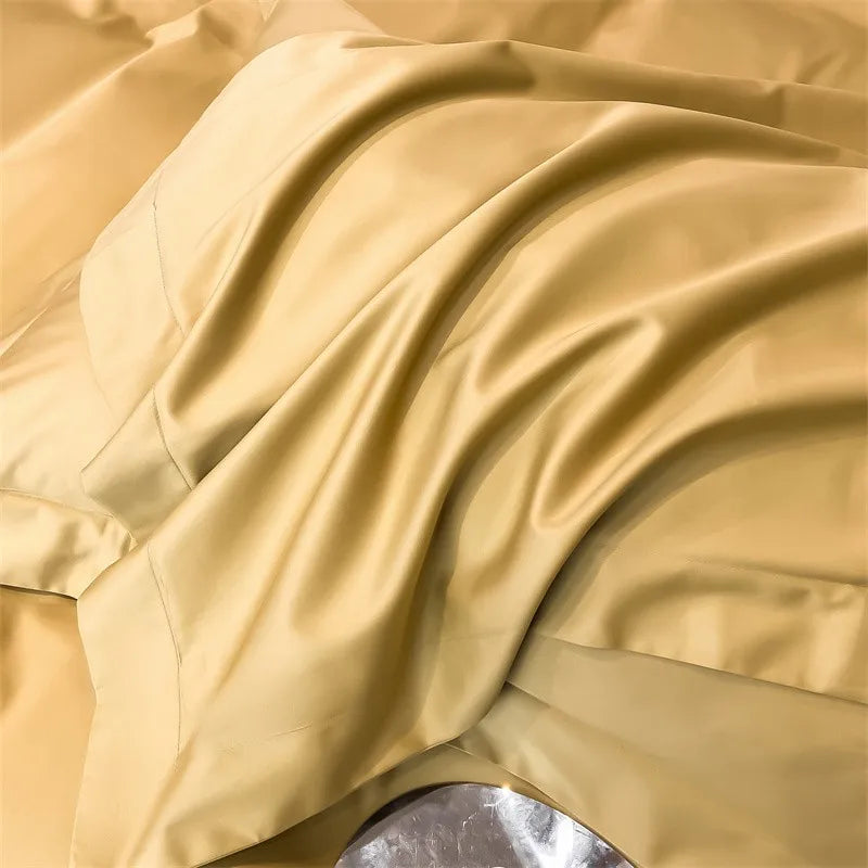 Luxurious silver gray satin duvet cover set bedroom bedding