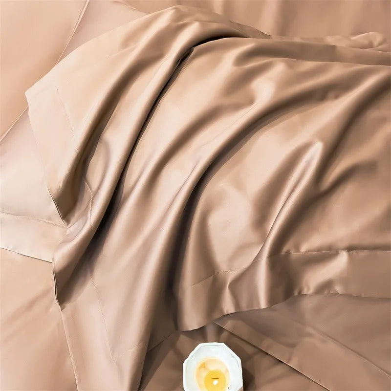 Luxurious silver gray satin duvet cover set bedroom bedding