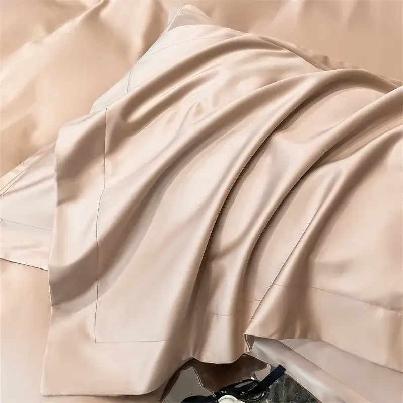 Luxurious silver gray satin duvet cover set bedroom bedding