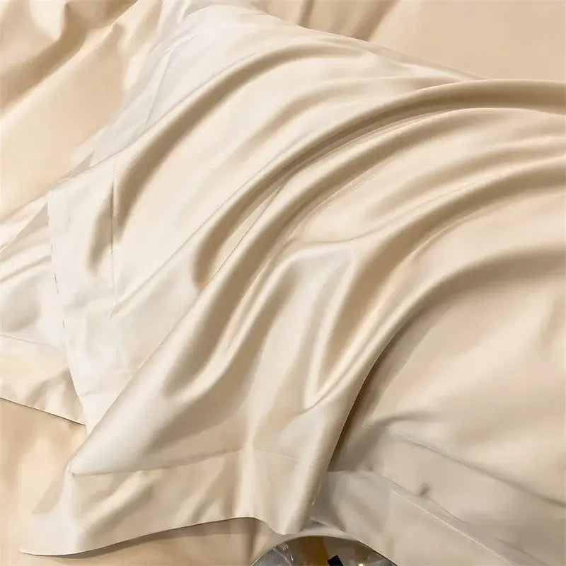Luxurious silver gray satin duvet cover set bedroom bedding