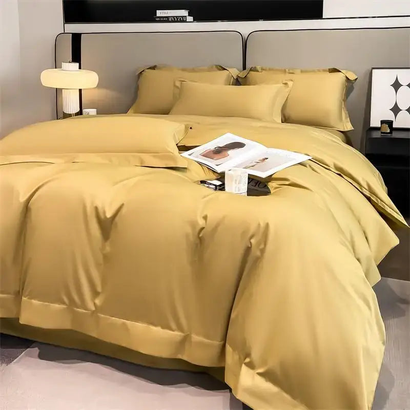 Luxurious silver gray satin duvet cover set bedroom bedding