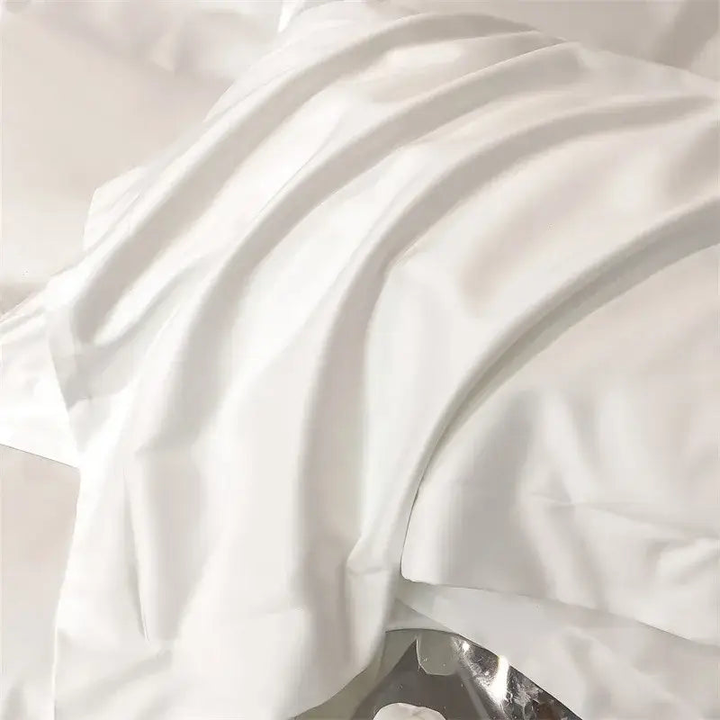 Luxurious silver gray satin duvet cover set bedroom bedding