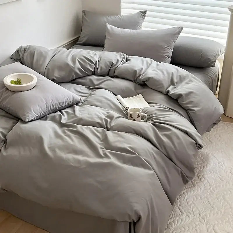 DecorBites™ Luxurious Cotton Bedding Set: Sheet, Duvet, Pillowcase