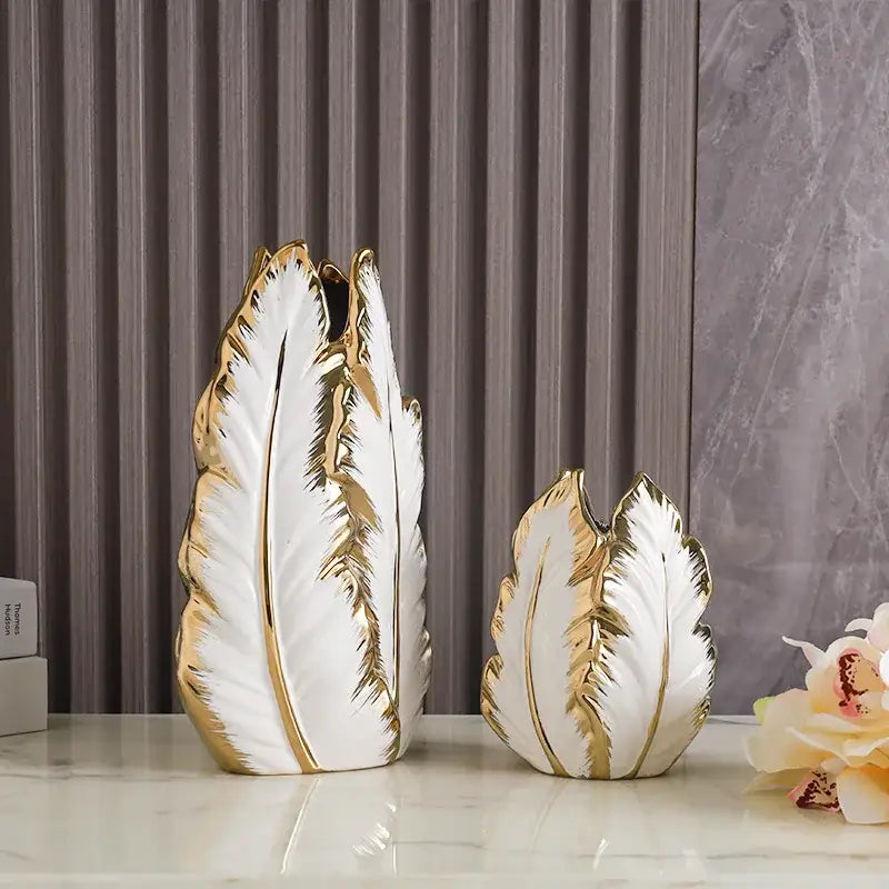 DecorBites™ Luxurious Gold Ceramic Vases for Home Decor