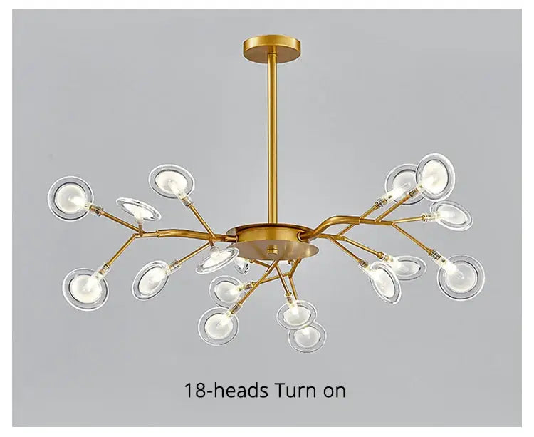 DecorBites™ Luxurious Golden LED Chandelier for Home