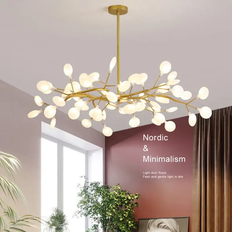 DecorBites™ Luxurious Golden LED Chandelier for Home