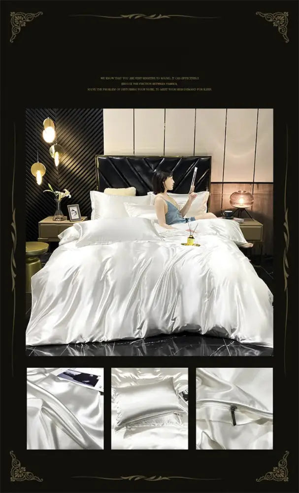 DecorBites™ Luxurious Mulberry Silk Bedding Set - Queen & King Sizes