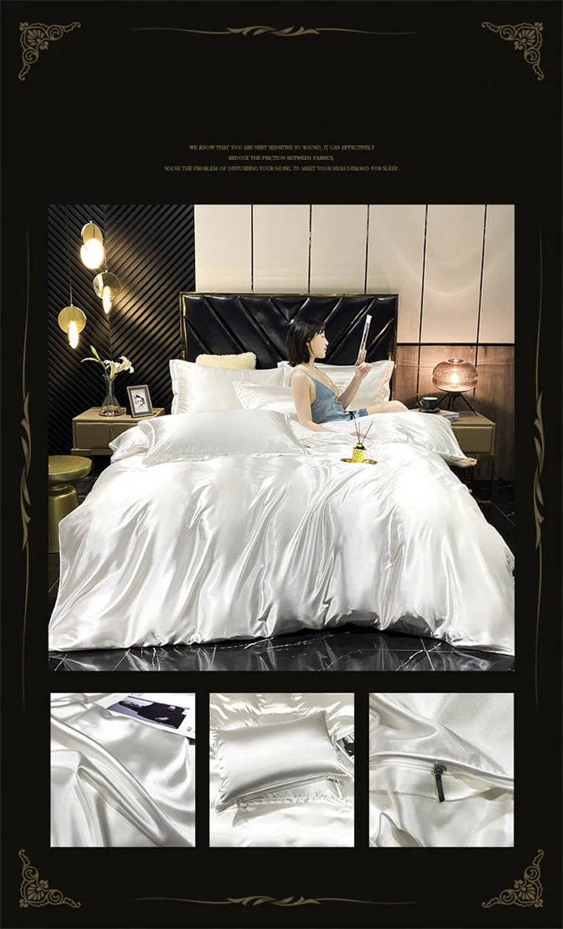 DecorBites™ Luxurious Mulberry Silk Bedding Set With Sheets