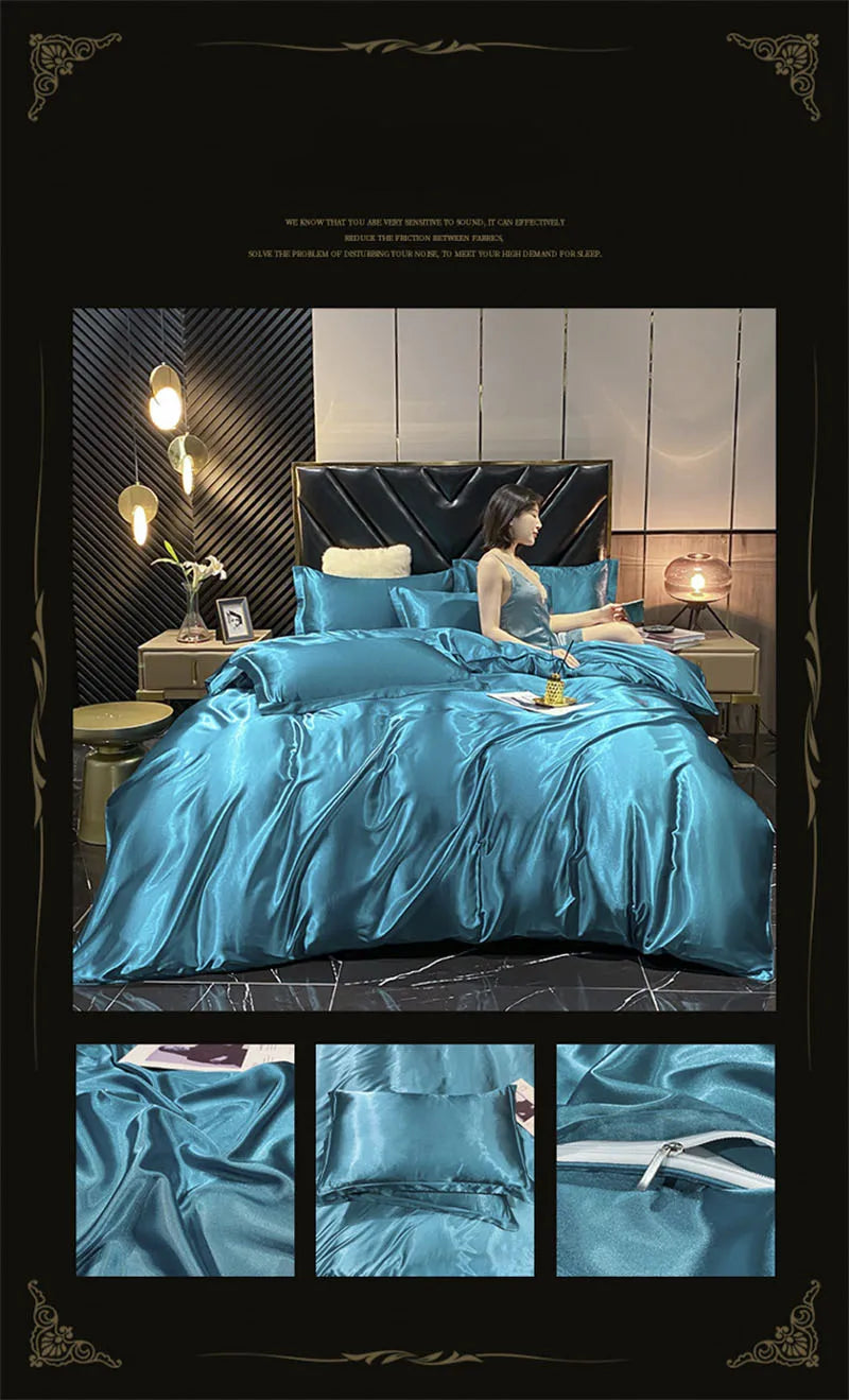 DecorBites™ Luxurious Mulberry Silk Bedding Set With Sheets