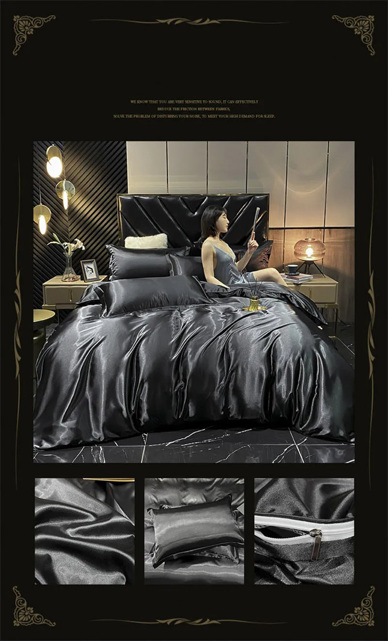 DecorBites™ Luxurious Mulberry Silk Bedding Set with Sheets