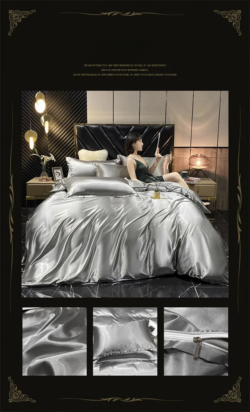 DecorBites™ Luxurious Mulberry Silk Bedding Set With Sheets