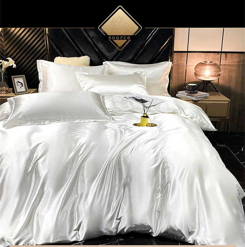 DecorBites™ Luxurious Mulberry Silk Bedding Set with Sheets