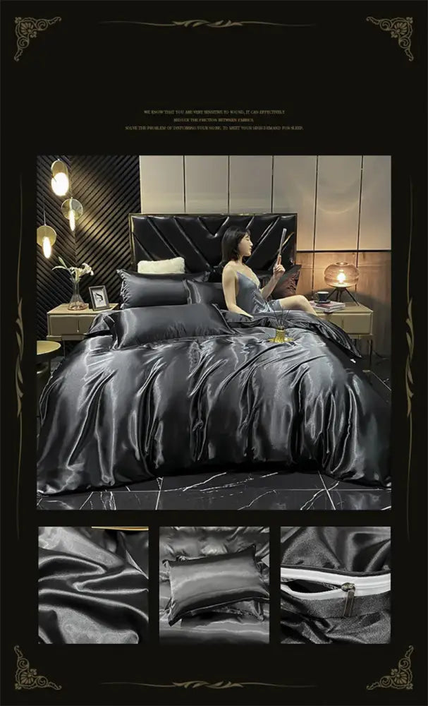 DecorBites™ Luxurious Mulberry Silk Bedding Set with Sheets
