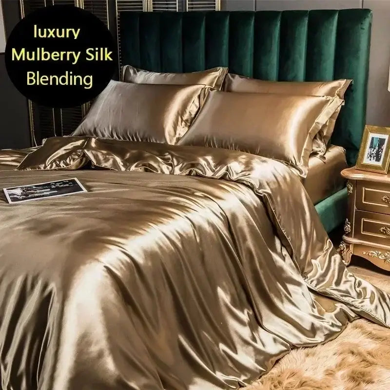 DecorBites™ Luxurious Mulberry Silk Bedding Set with Sheets