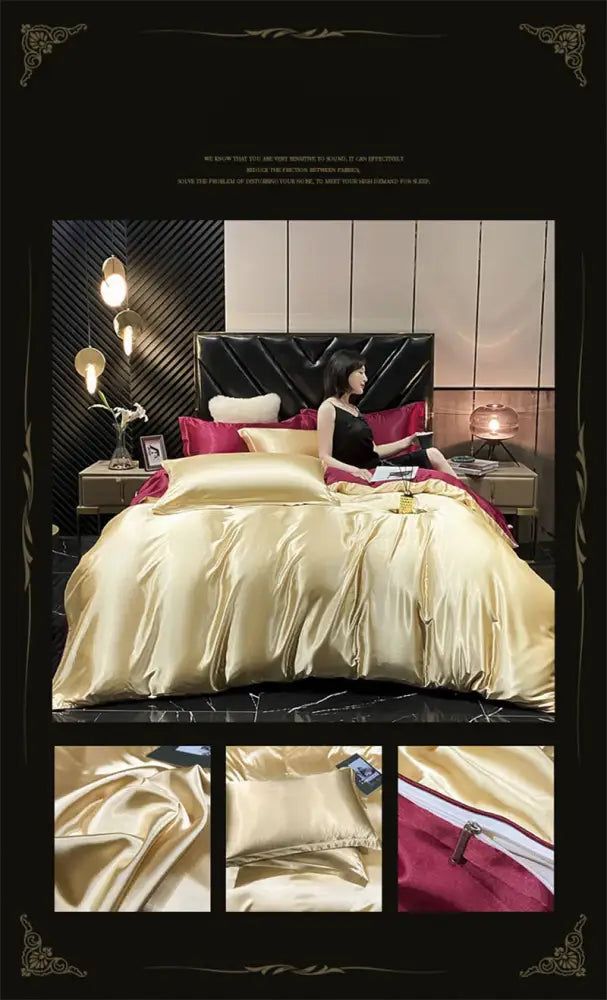 DecorBites™ Luxurious Mulberry Silk Bedding Set with Sheets