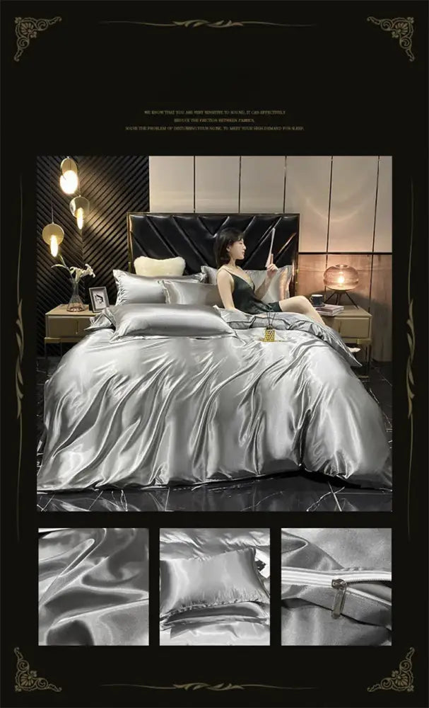 DecorBites™ Luxurious Mulberry Silk Bedding Set with Sheets