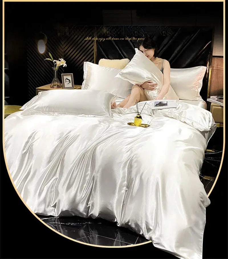 DecorBites™ Luxurious Mulberry Silk Bedding Set with Sheets