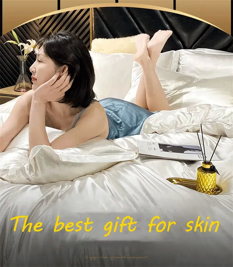 DecorBites™ Luxurious Mulberry Silk Bedding Set with Sheets
