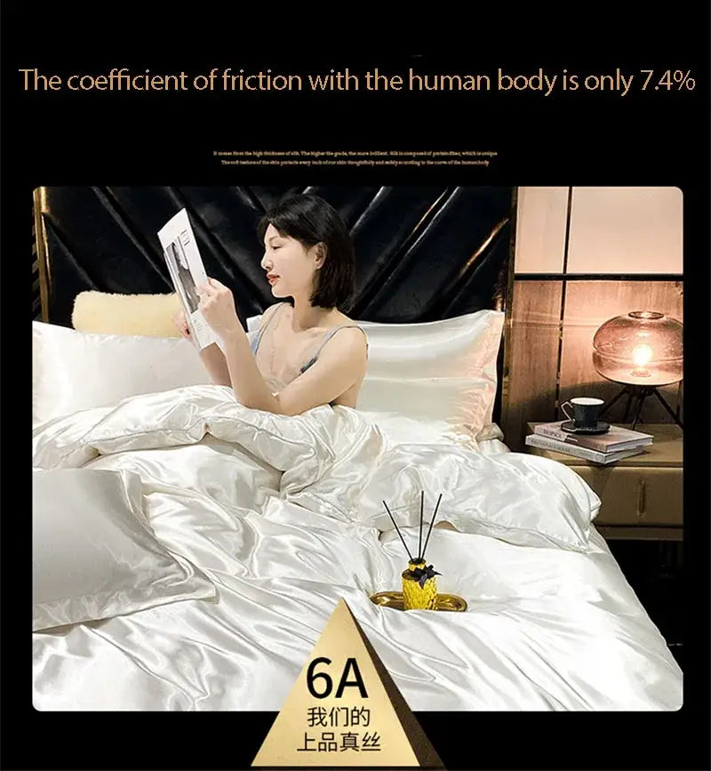DecorBites™ Luxurious Mulberry Silk Bedding Set with Sheets