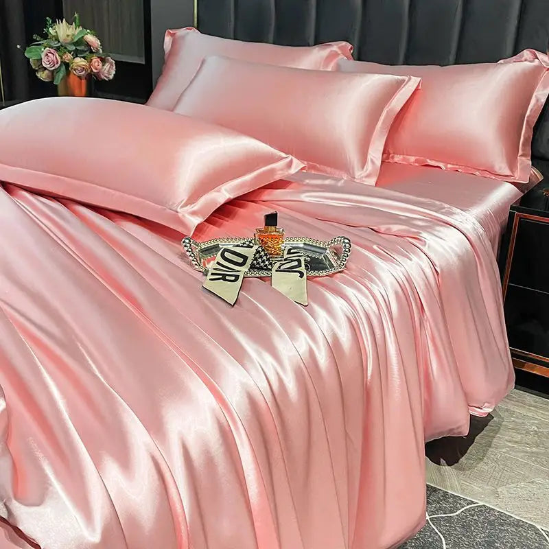 DecorBites™ Luxurious Nordic Silk Bedding Set