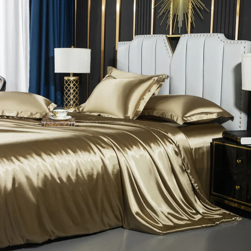 DecorBites™ Luxurious Nordic Silk Bedding Set