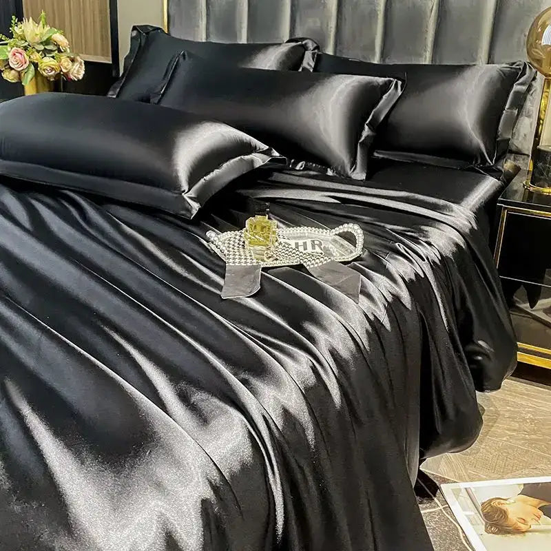 DecorBites™ Luxurious Nordic Silk Bedding Set - Summer-friendly