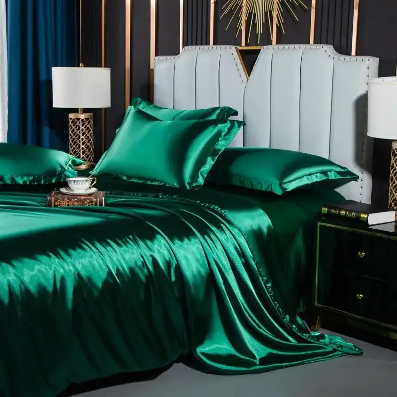DecorBites™ Luxurious Nordic Silk Bedding Set - Summer-friendly